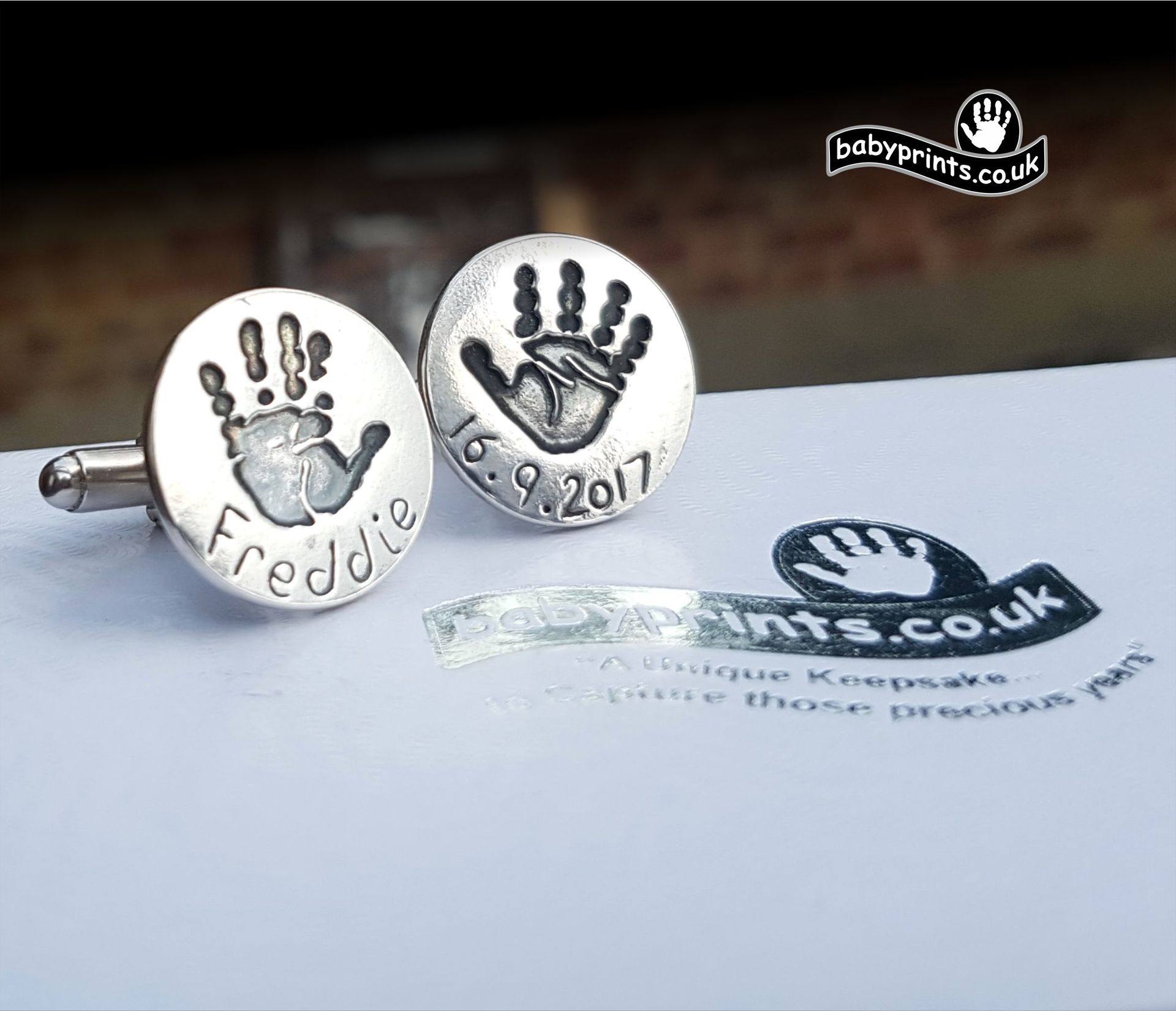 Solid silver hand engraved cufflinks