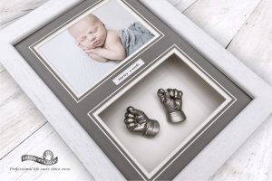 Babyprints Bedfordshire charcoal silver and white combination