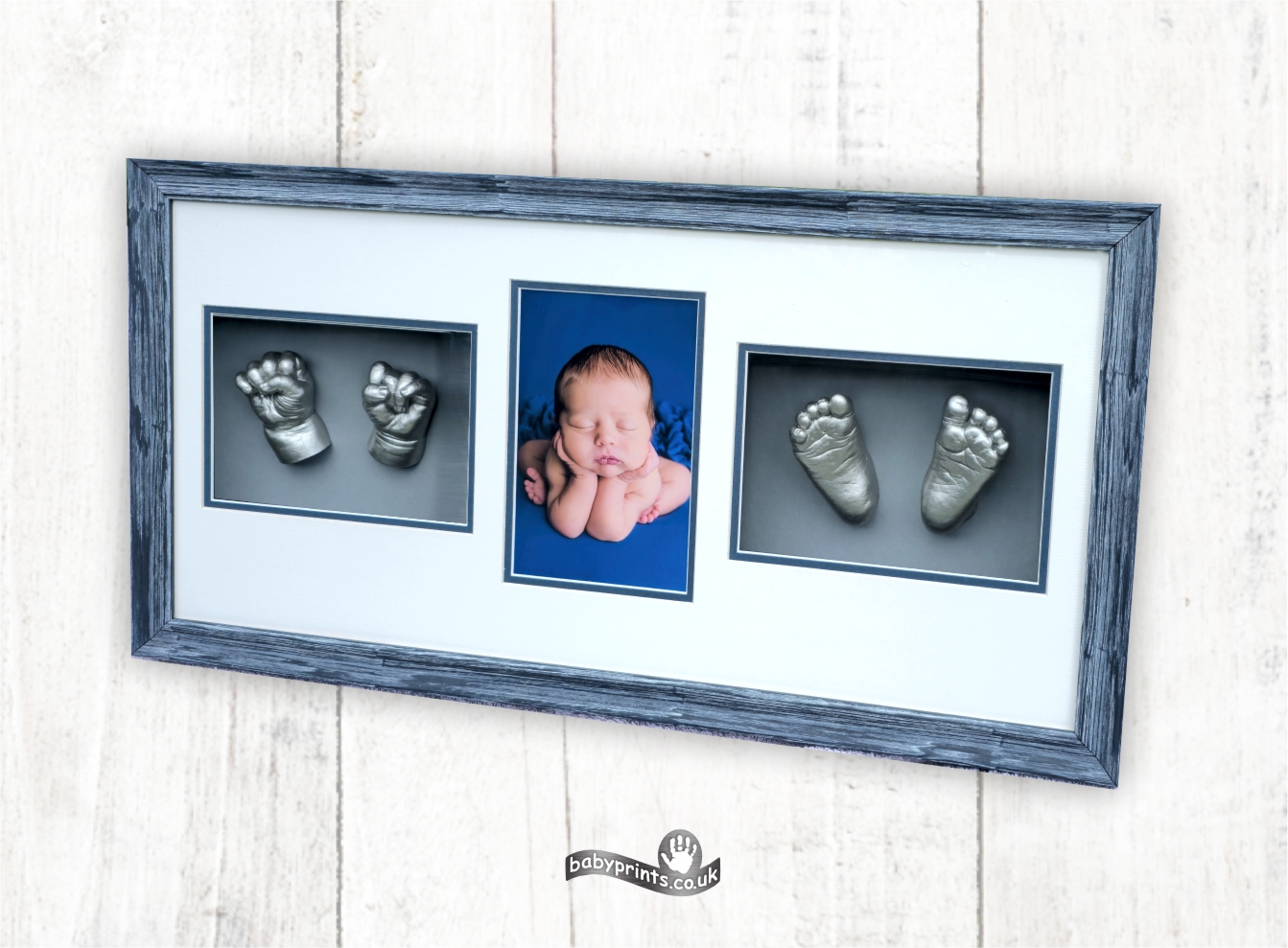 Babyprints Silver and Granit framed presentation